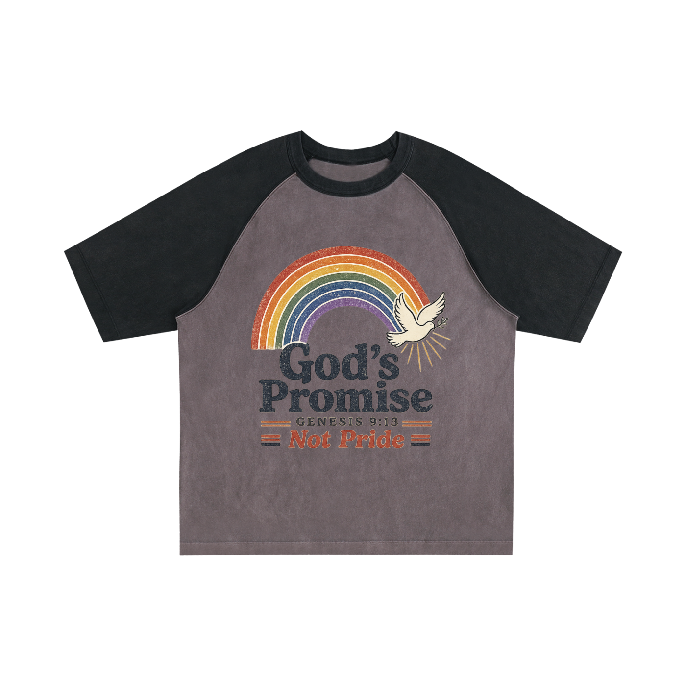 Color-Blocked Raglan Sleeve T-Shirt