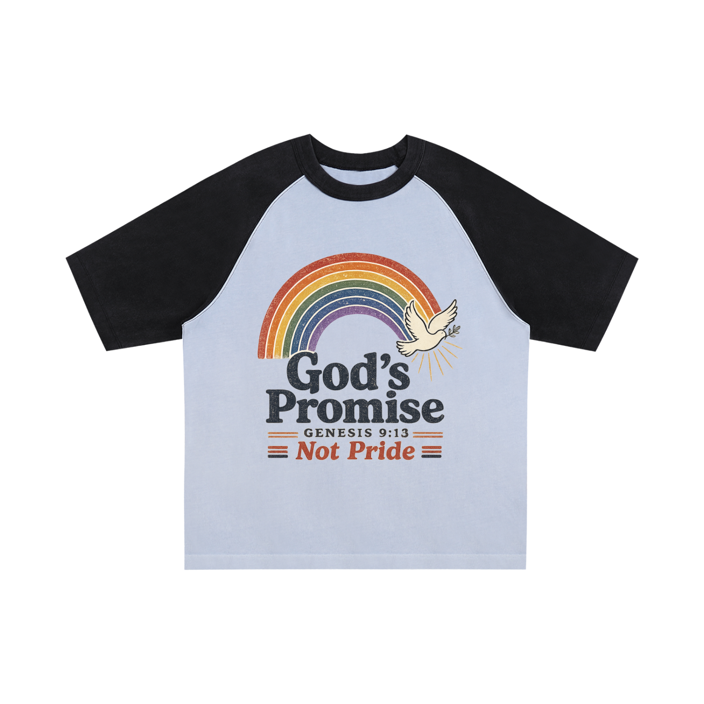 Color-Blocked Raglan Sleeve T-Shirt